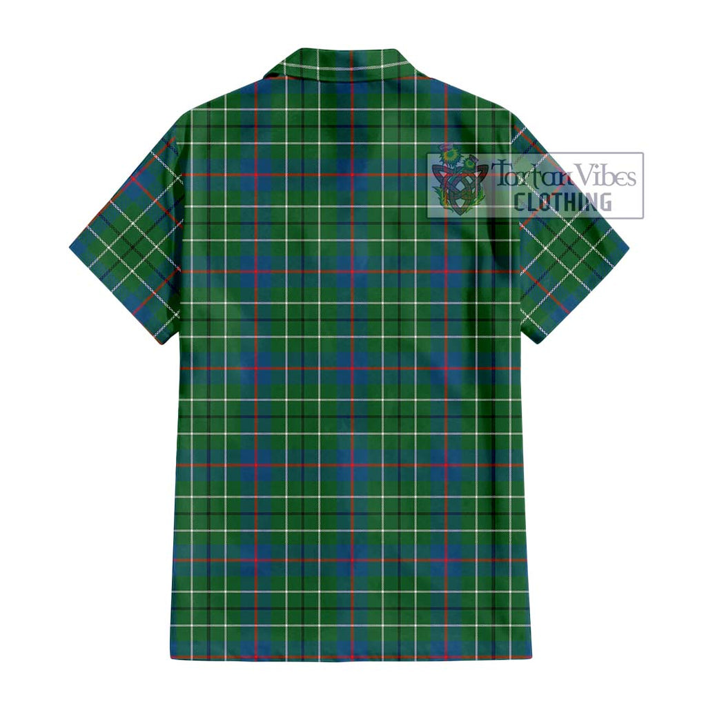 Duncan Ancient Tartan Short Sleeve Button Shirt with Family Crest DNA In Me Style - Tartanvibesclothing Shop