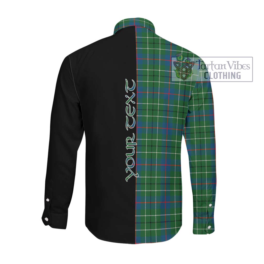 Tartan Vibes Clothing Duncan Ancient Tartan Long Sleeve Button Shirt with Family Crest and Half Of Me Style