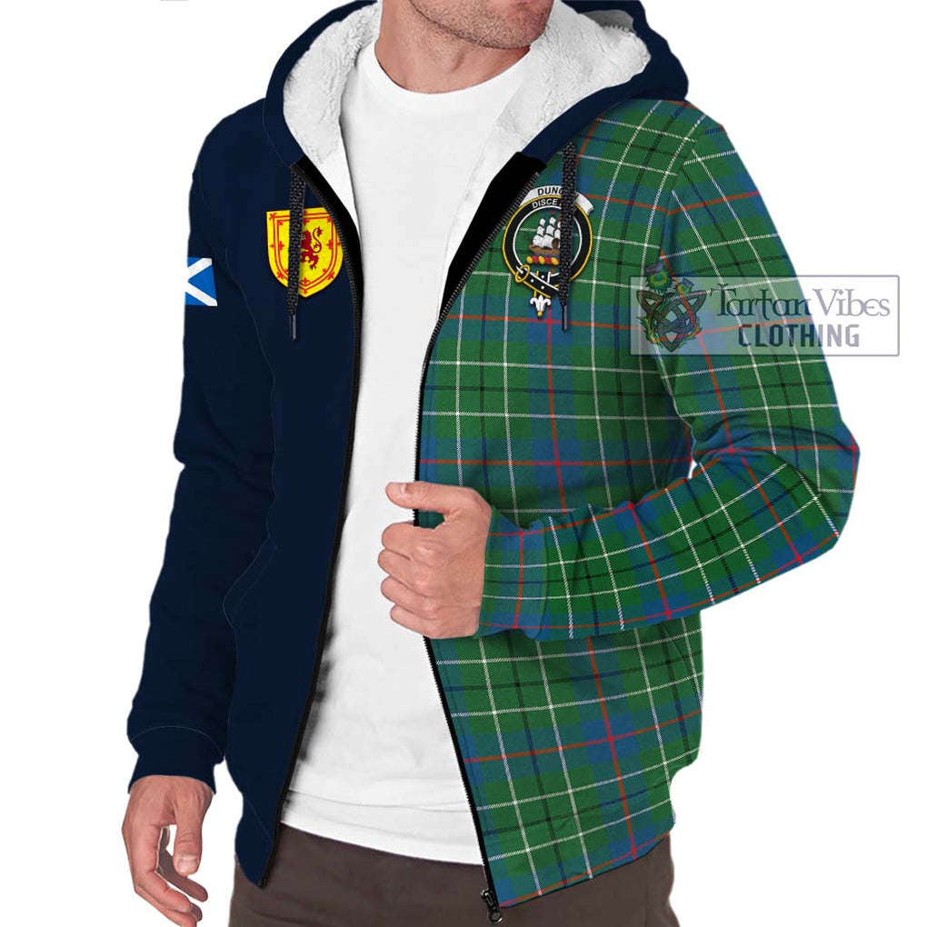 Tartan Vibes Clothing Duncan Ancient Tartan Sherpa Hoodie with Scottish Lion Royal Arm Half Style