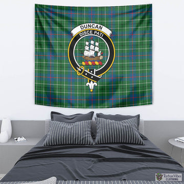Duncan Ancient Tartan Tapestry Wall Hanging and Home Decor for Room with Family Crest