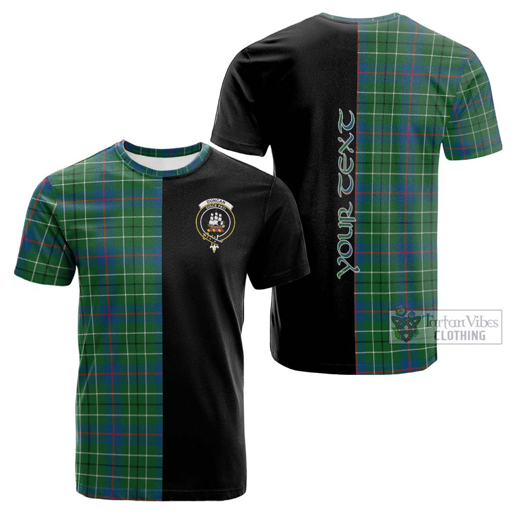 Tartan Vibes Clothing Duncan Ancient Tartan Cotton T-shirt with Family Crest and Half Of Me Style