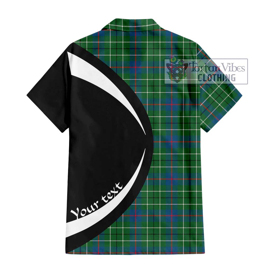 Duncan Ancient Tartan Short Sleeve Button Up with Family Crest Circle Style - Tartan Vibes Clothing