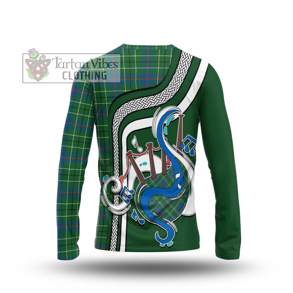 Tartan Vibes Clothing Duncan Ancient Tartan Long Sleeve T-Shirt with Epic Bagpipe Style