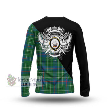 Duncan Ancient Tartan Long Sleeve T-Shirt with Family Crest and Military Logo Style