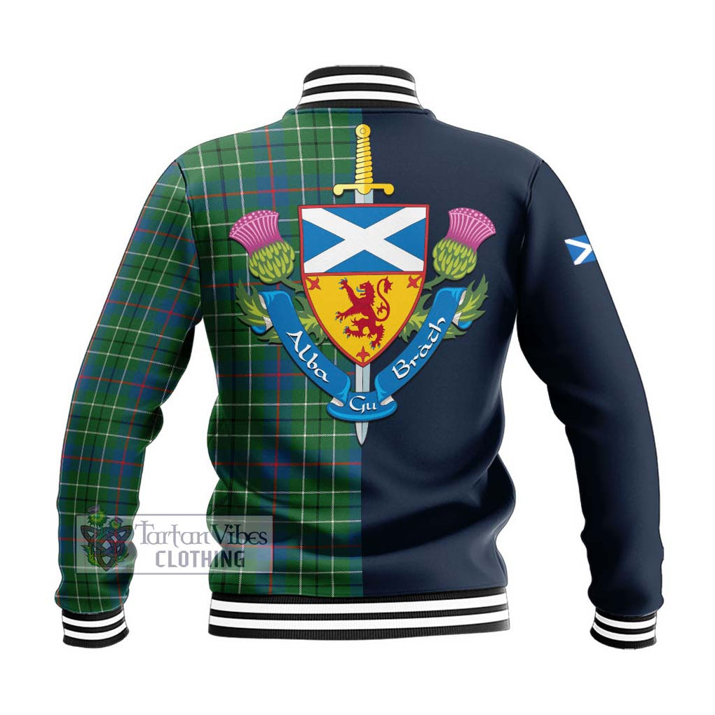 Tartan Vibes Clothing Duncan Ancient Tartan Baseball Jacket with Scottish Lion Royal Arm Half Style