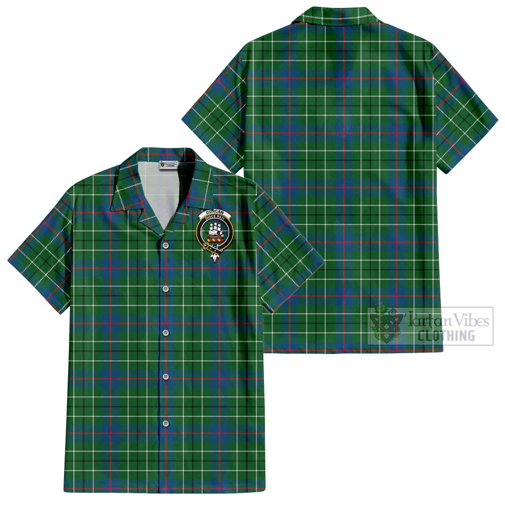 Tartan Vibes Clothing Duncan Ancient Tartan Cotton Hawaiian Shirt with Family Crest