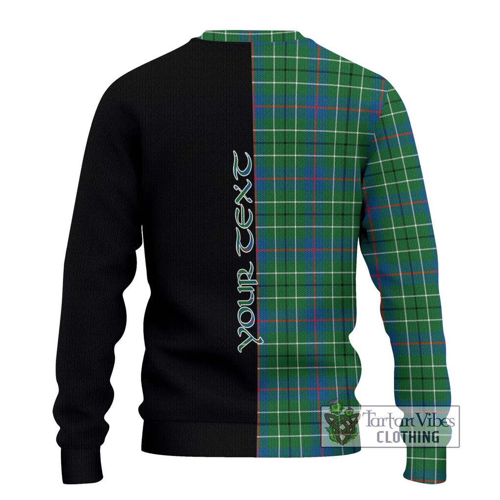 Duncan Ancient Tartan Knitted Sweater with Family Crest and Half Of Me Style - Tartanvibesclothing Shop