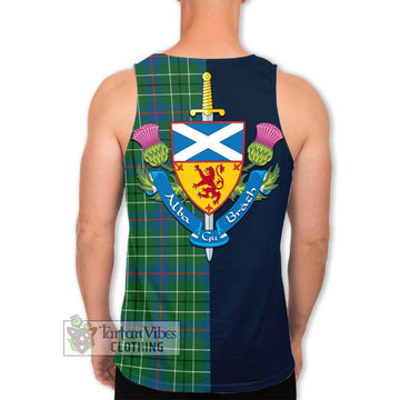 Duncan Ancient Tartan Men's Tank Top with Scottish Lion Royal Arm Half Style