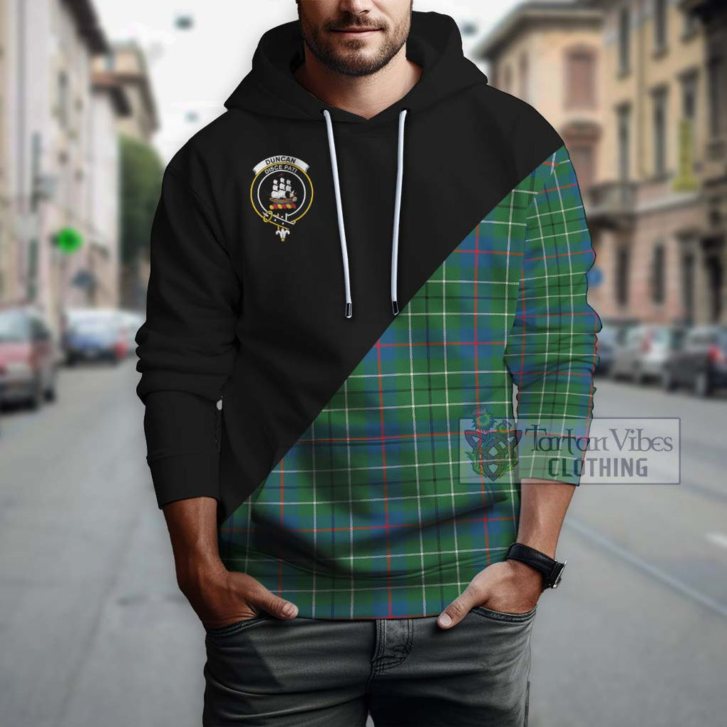 Duncan Ancient Tartan Hoodie with Family Crest and Military Logo Style - Tartanvibesclothing Shop