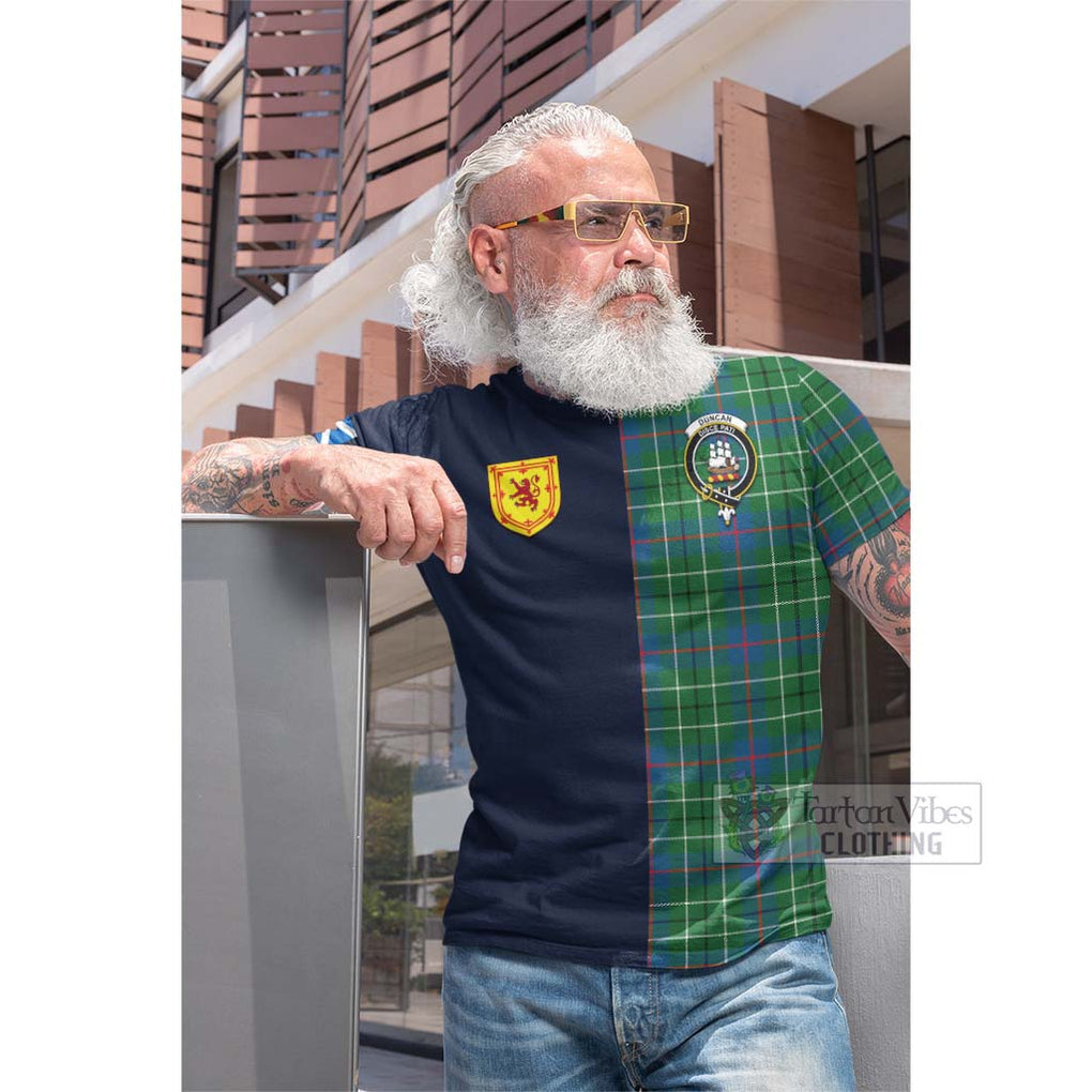 Tartan Vibes Clothing Duncan Ancient Tartan Cotton T-shirt with Scottish Lion Royal Arm Half Style