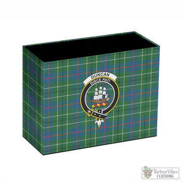 Duncan Ancient Tartan Pen Holder with Family Crest