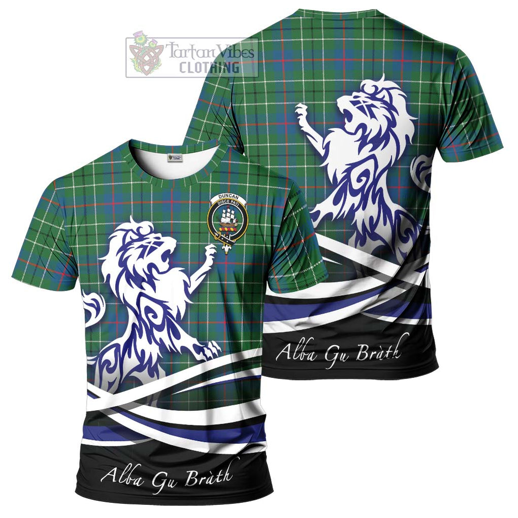 Tartan Vibes Clothing Duncan Ancient Tartan Cotton T-shirt with Alba Gu Brath Regal Lion Emblem