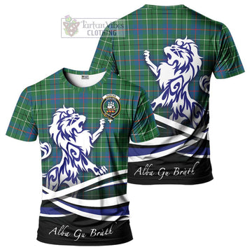 Duncan Ancient Tartan Cotton T-shirt with Alba Gu Brath Regal Lion Emblem