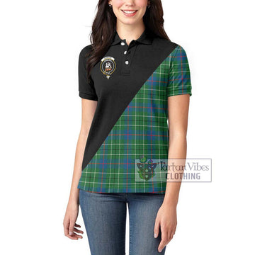 Duncan Ancient Tartan Women's Polo Shirt with Family Crest and Military Logo Style