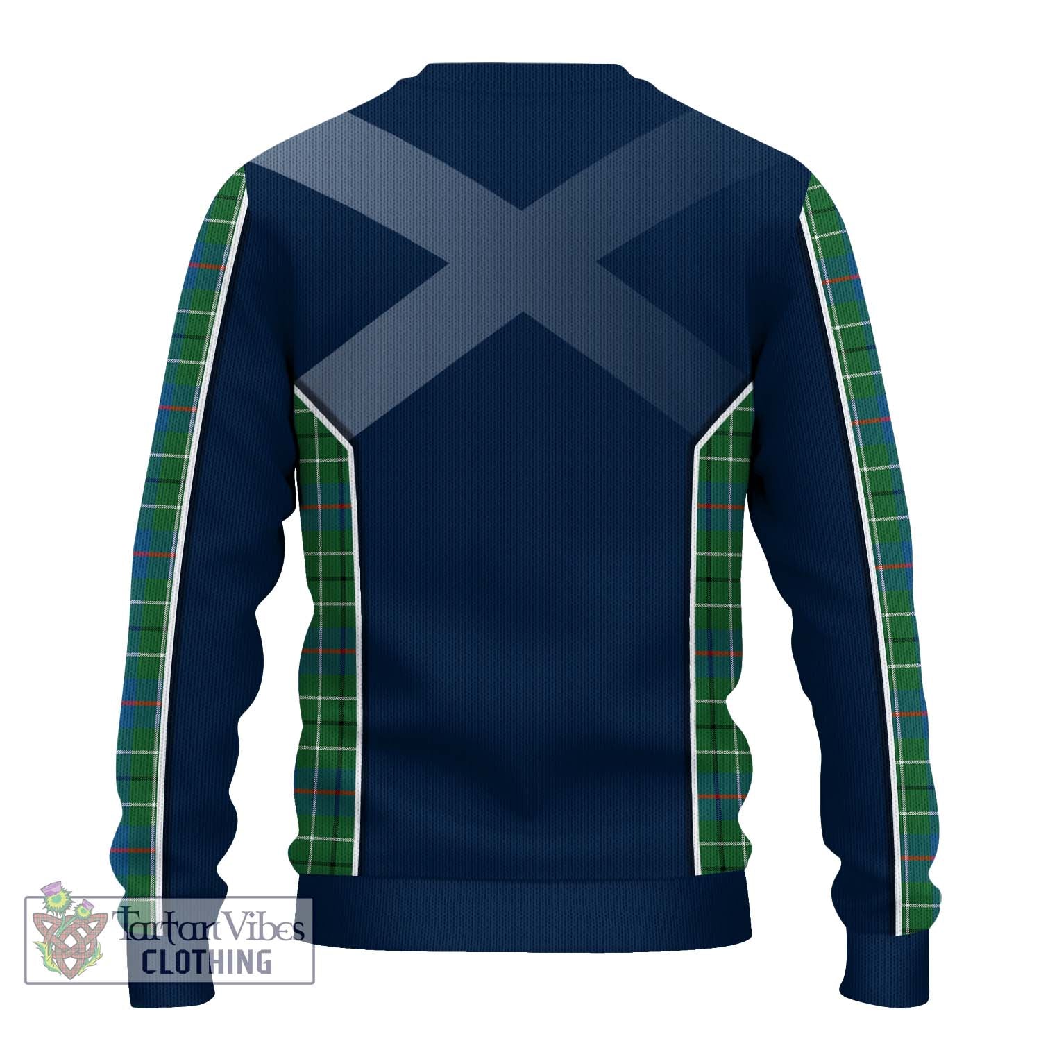 Tartan Vibes Clothing Duncan Ancient Tartan Knitted Sweater with Family Crest and Lion Rampant Vibes Sport Style