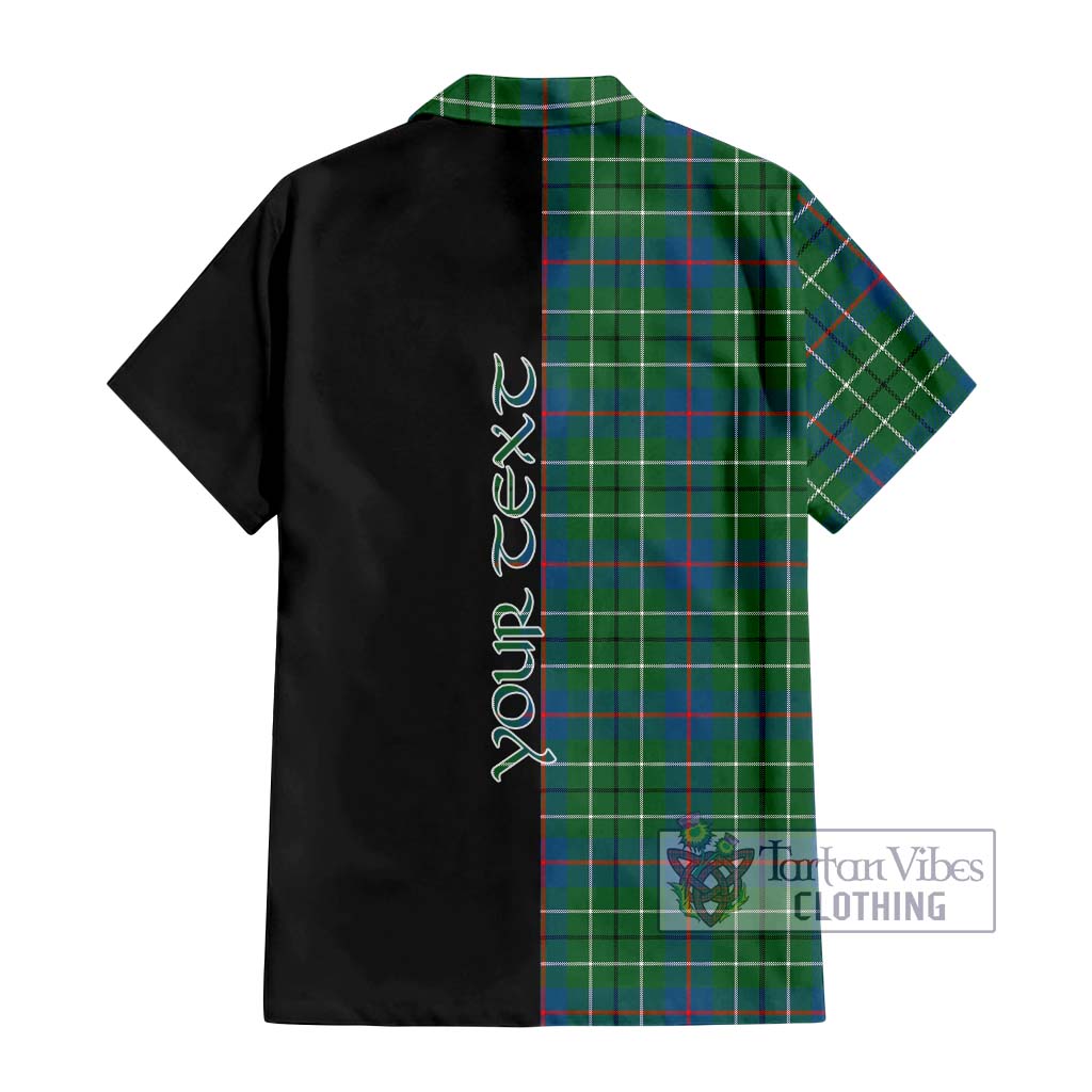 Tartan Vibes Clothing Duncan Ancient Tartan Short Sleeve Button Shirt with Family Crest and Half Of Me Style