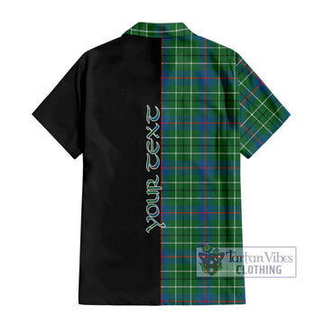 Duncan Ancient Tartan Short Sleeve Button Shirt with Family Crest and Half Of Me Style