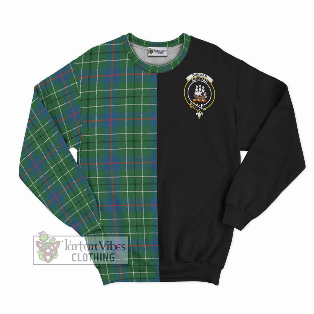 Duncan Ancient Tartan Sweatshirt with Family Crest and Half Of Me Style - Tartanvibesclothing Shop