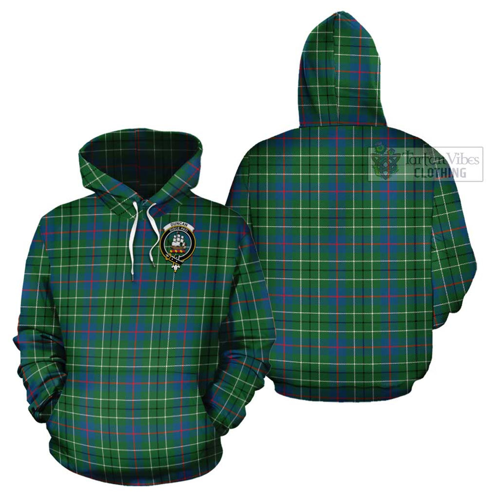 Duncan Ancient Tartan Cotton Hoodie with Family Crest Pullover Hoodie - Tartan Vibes Clothing