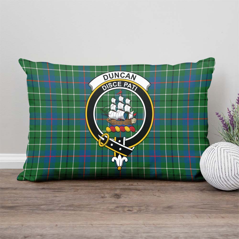 Duncan Ancient Tartan Pillow Cover with Family Crest Rectangle Pillow Cover - Tartanvibesclothing