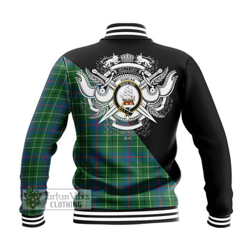 Duncan Ancient Tartan Baseball Jacket with Family Crest and Military Logo Style