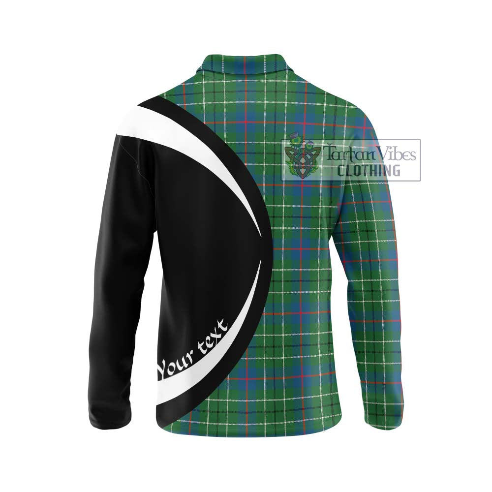 Duncan Ancient Tartan Long Sleeve Polo Shirt with Family Crest Circle Style - Tartan Vibes Clothing