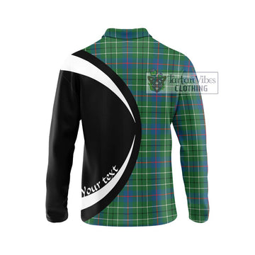 Duncan Ancient Tartan Long Sleeve Polo Shirt with Family Crest Circle Style