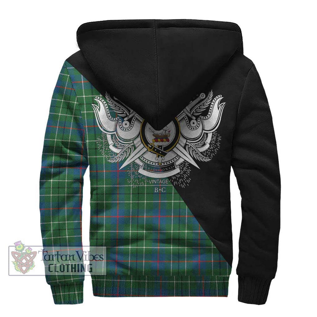 Duncan Ancient Tartan Sherpa Hoodie with Family Crest and Military Logo Style - Tartanvibesclothing Shop