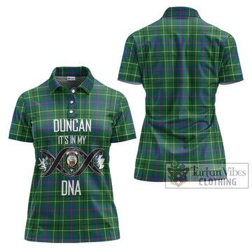 Duncan Ancient Tartan Women's Polo Shirt with Family Crest DNA In Me Style