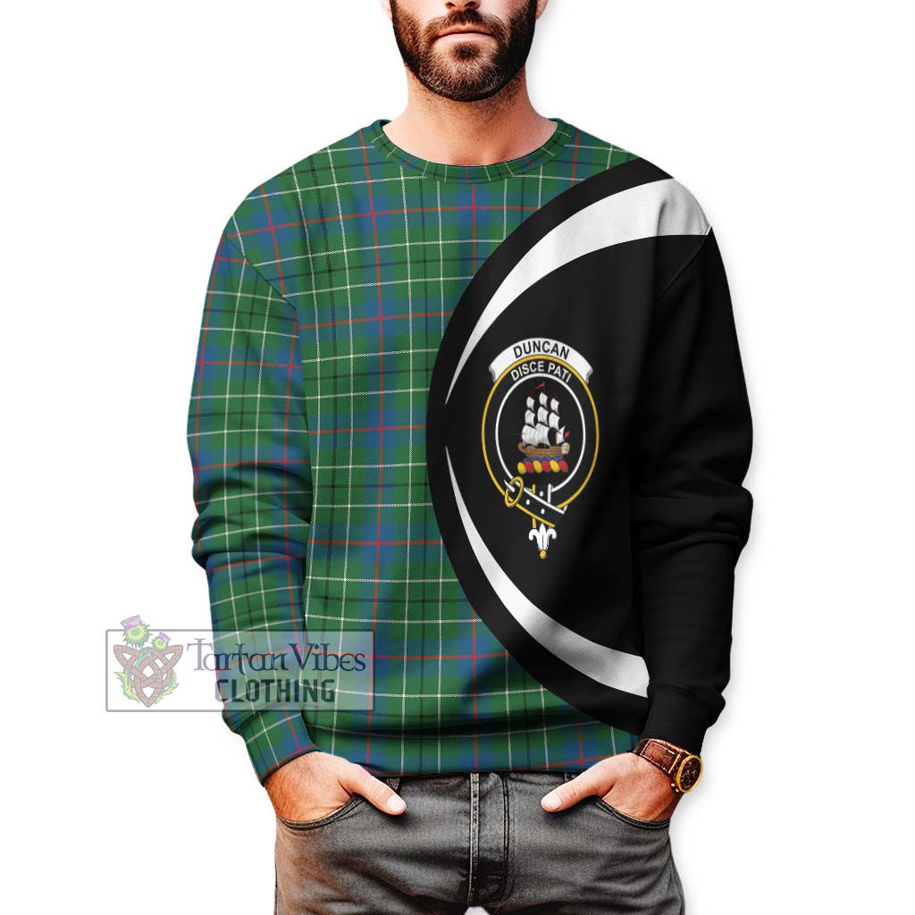 Duncan Ancient Tartan Sweatshirt with Family Crest Circle Style - Tartan Vibes Clothing