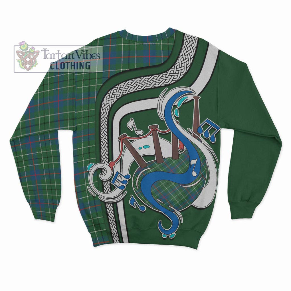 Duncan Ancient Tartan Sweatshirt with Epic Bagpipe Style - Tartanvibesclothing Shop