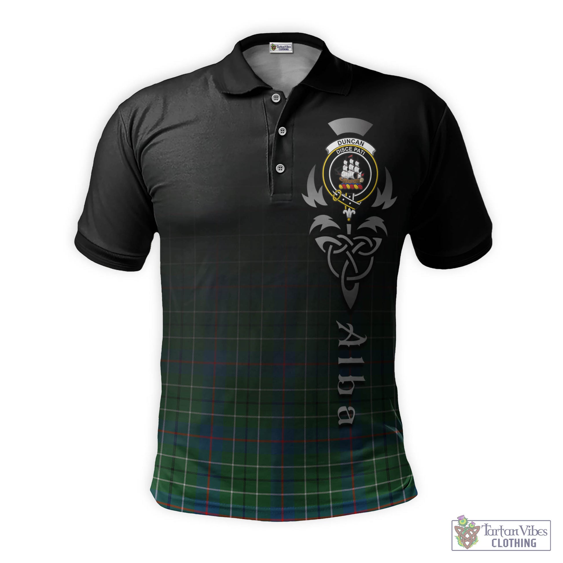 Tartan Vibes Clothing Duncan Ancient Tartan Polo Shirt Featuring Alba Gu Brath Family Crest Celtic Inspired
