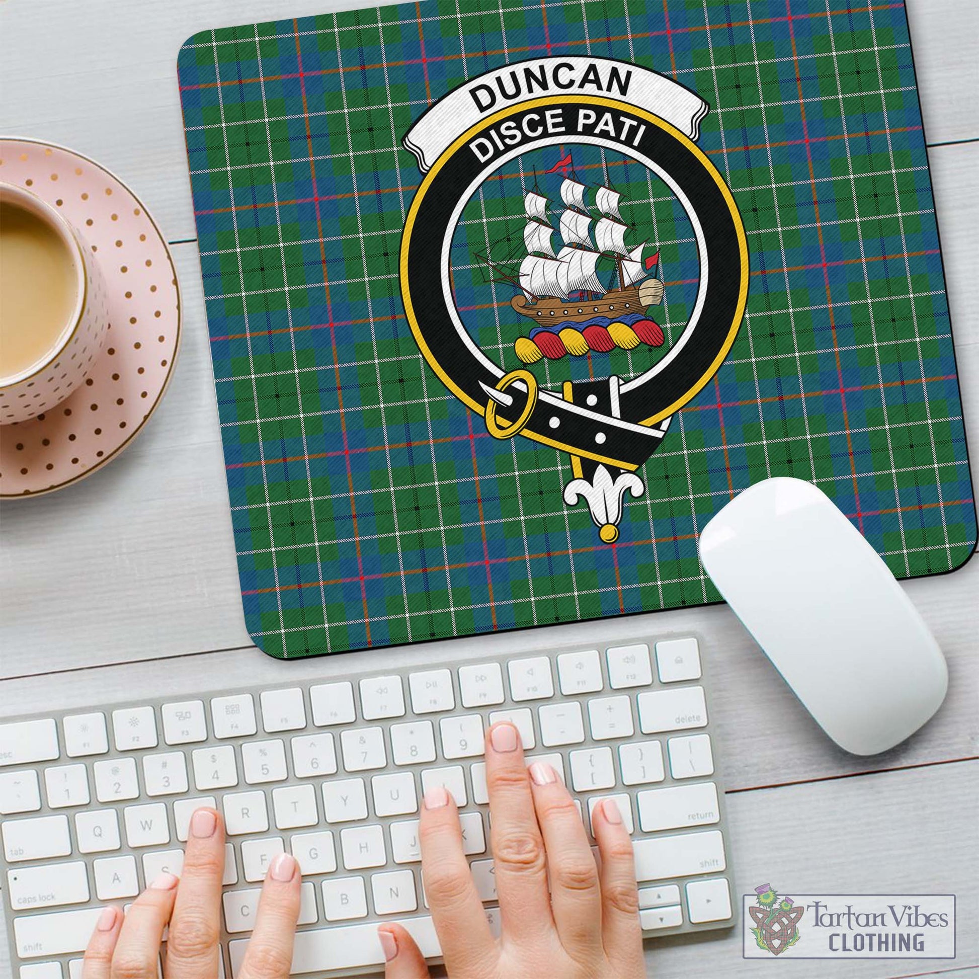 Tartan Vibes Clothing Duncan Ancient Tartan Mouse Pad with Family Crest