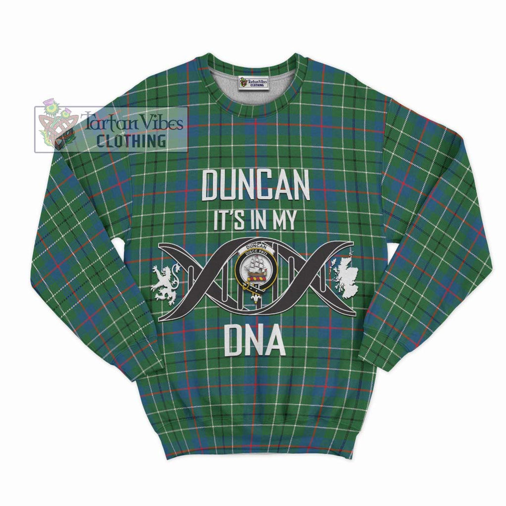 Duncan Ancient Tartan Sweatshirt with Family Crest DNA In Me Style - Tartanvibesclothing Shop