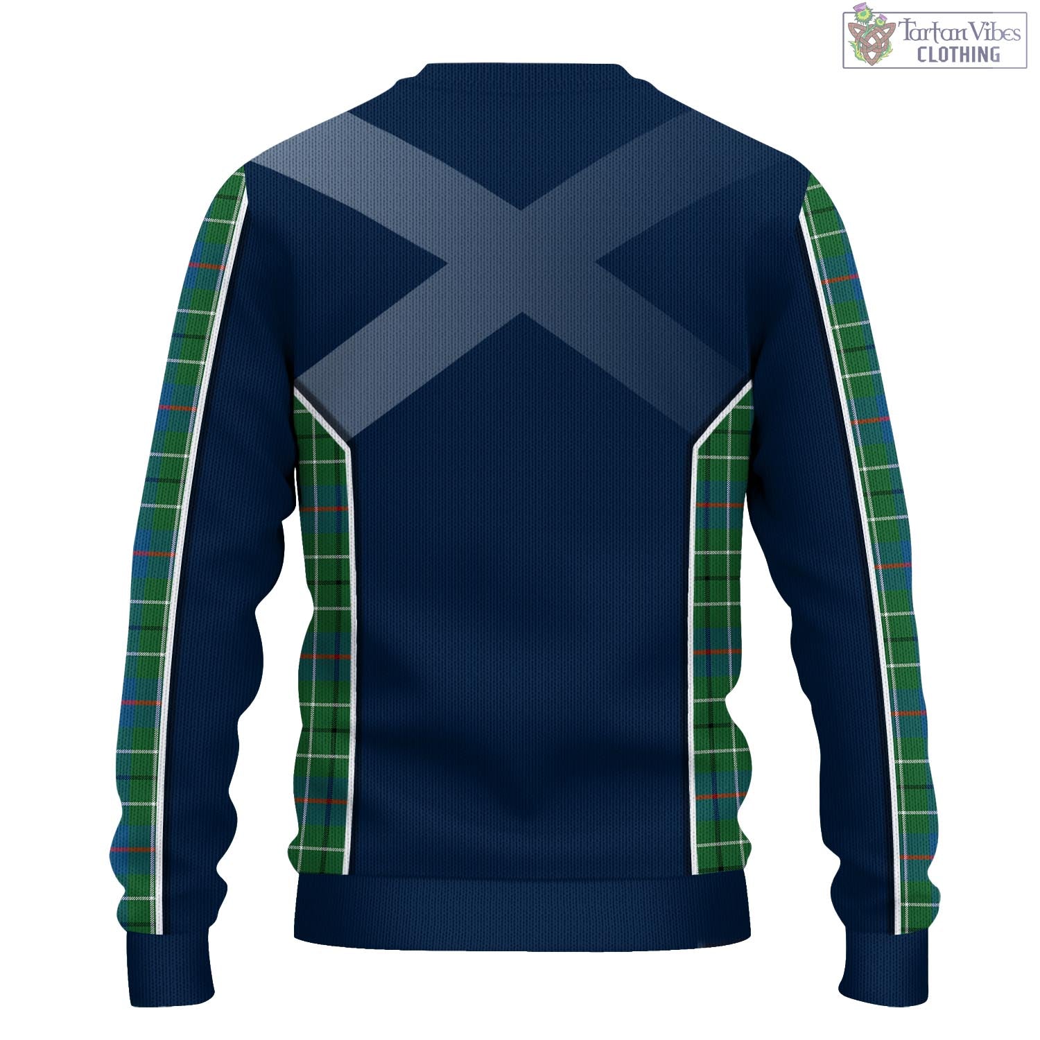 Tartan Vibes Clothing Duncan Ancient Tartan Knitted Sweatshirt with Family Crest and Scottish Thistle Vibes Sport Style