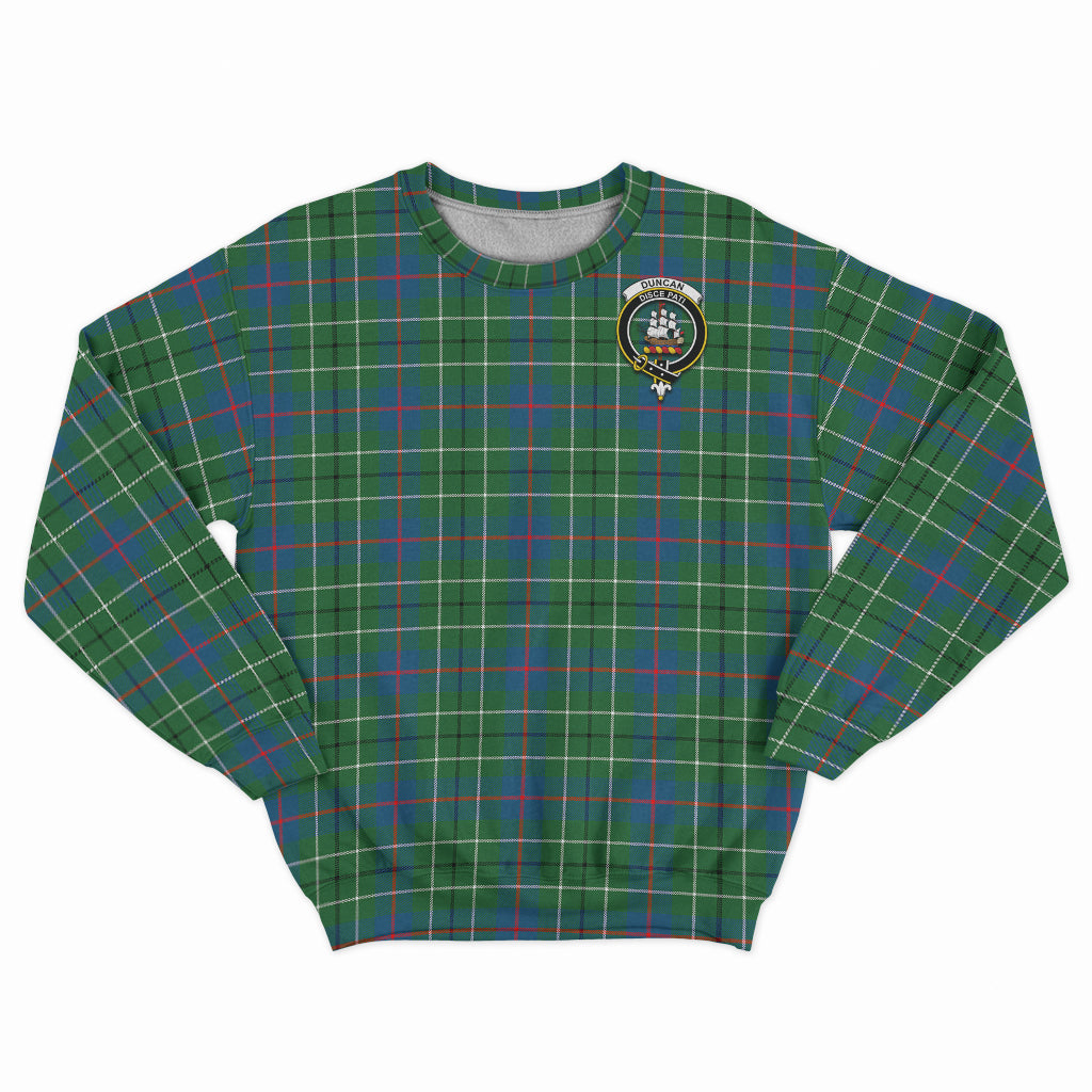 Duncan Ancient Tartan Sweatshirt with Family Crest - Tartan Vibes Clothing