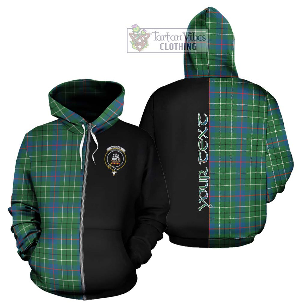 Duncan Ancient Tartan Hoodie with Family Crest and Half Of Me Style - Tartanvibesclothing Shop