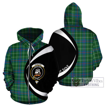 Duncan Ancient Tartan Hoodie with Family Crest Circle Style