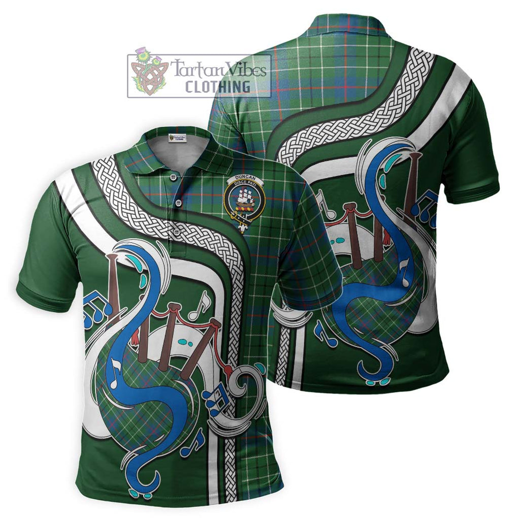 Tartan Vibes Clothing Duncan Ancient Tartan Polo Shirt with Epic Bagpipe Style