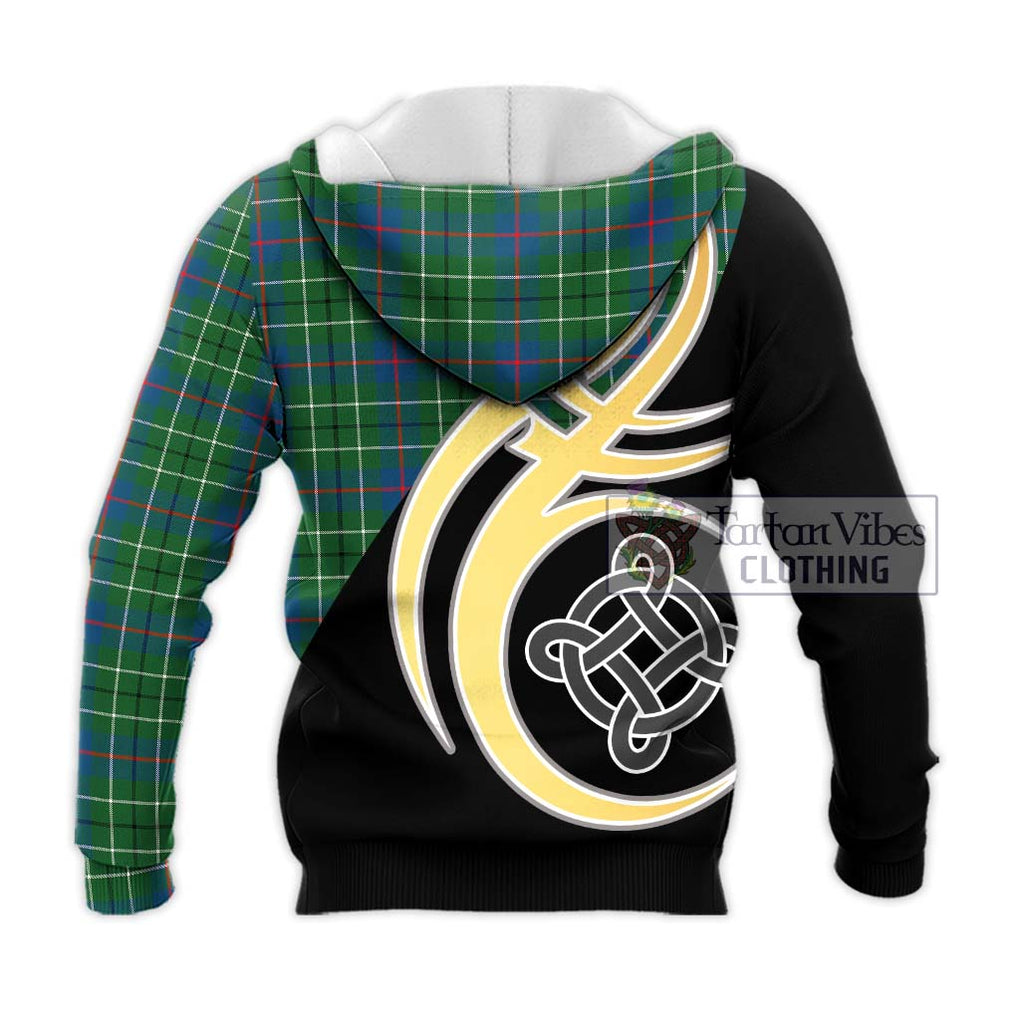 Duncan Ancient Tartan Knitted Hoodie with Family Crest and Celtic Symbol Style - Tartan Vibes Clothing