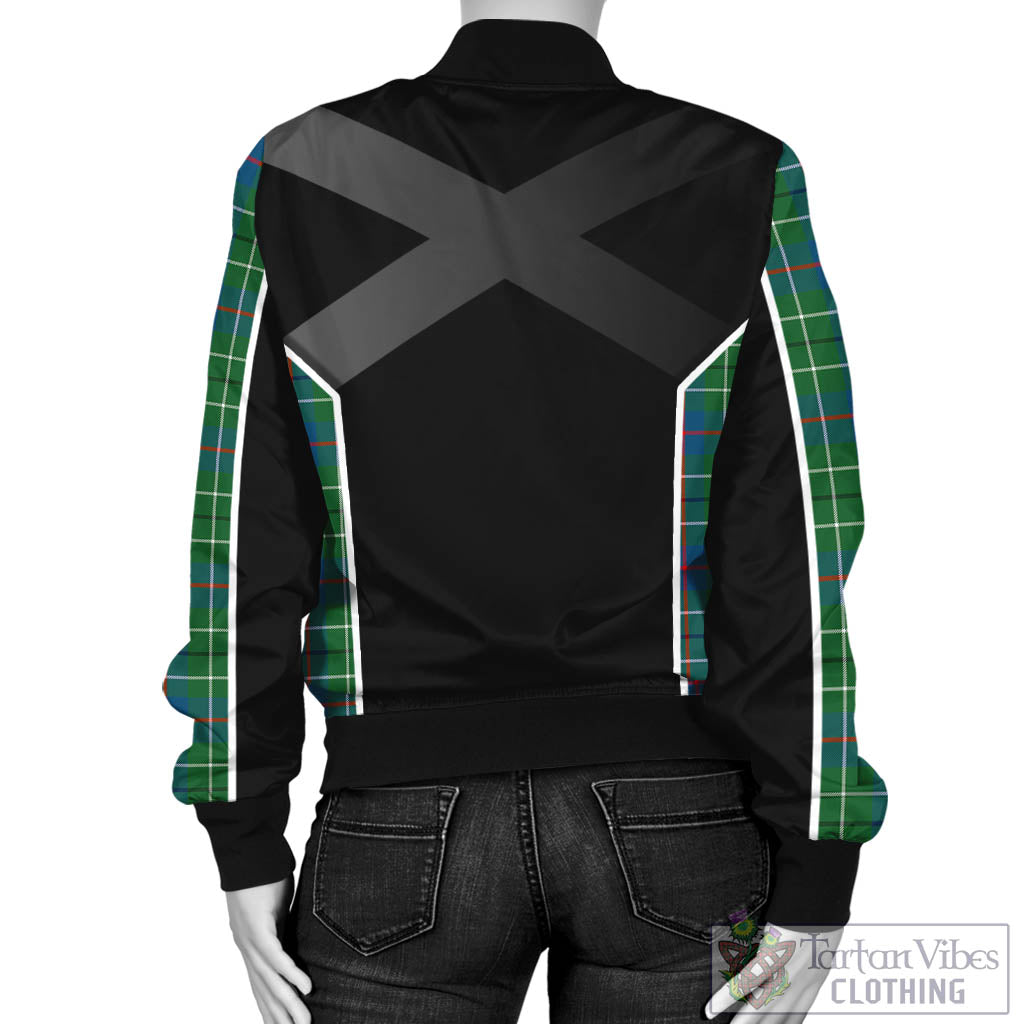 Tartan Vibes Clothing Duncan Ancient Tartan Bomber Jacket with Family Crest and Scottish Thistle Vibes Sport Style