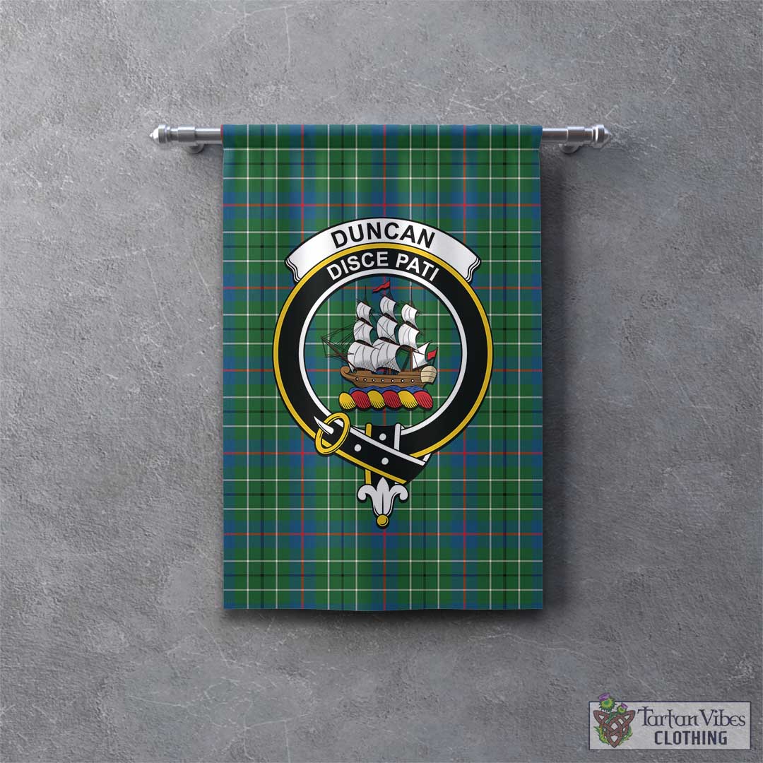 Tartan Vibes Clothing Duncan Ancient Tartan Gonfalon, Tartan Banner with Family Crest