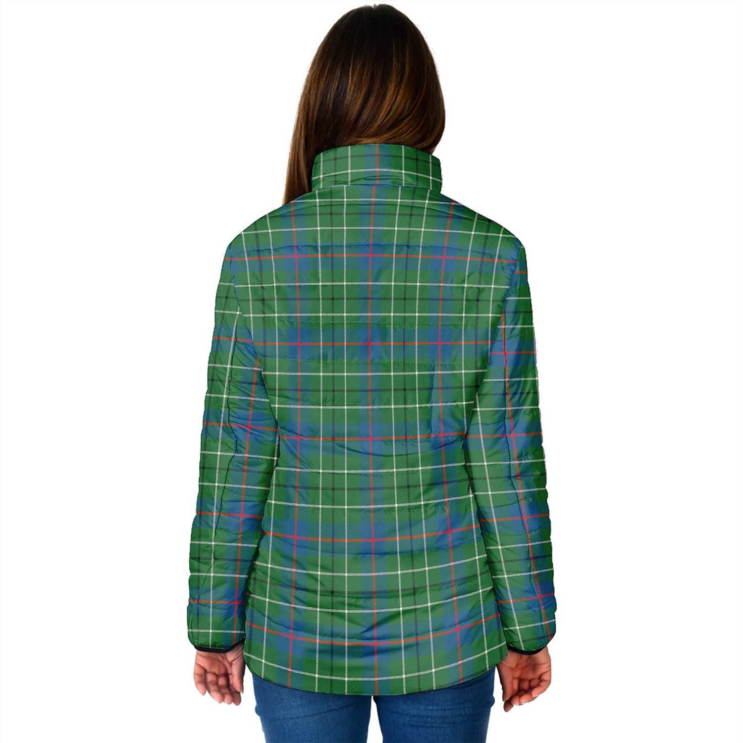 Duncan Ancient Tartan Padded Jacket with Family Crest - Tartanvibesclothing