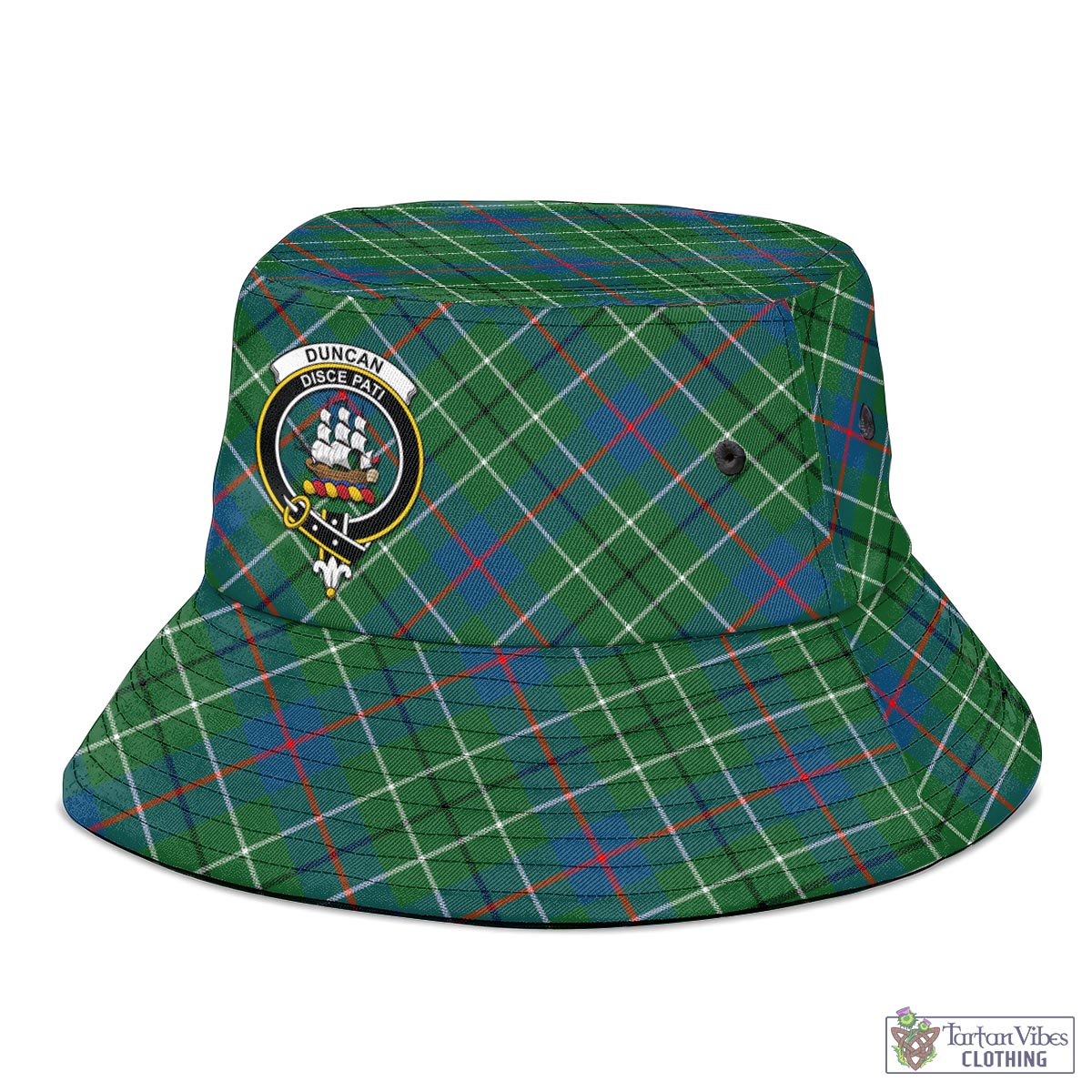 Tartan Vibes Clothing Duncan Ancient Tartan Bucket Hat with Family Crest