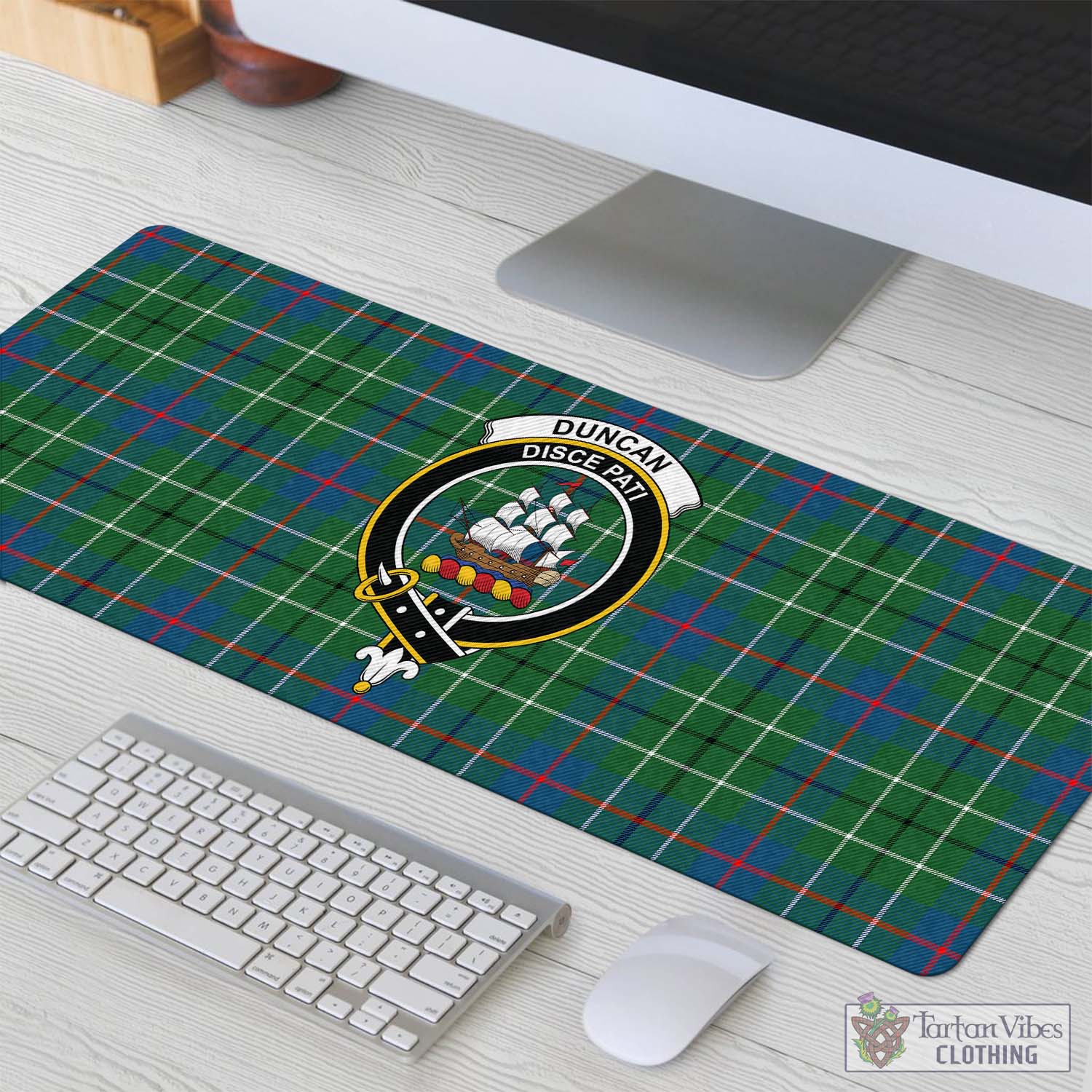 Tartan Vibes Clothing Duncan Ancient Tartan Mouse Pad with Family Crest