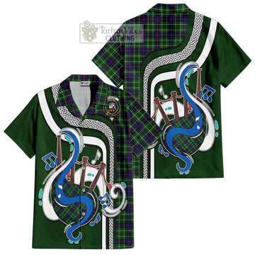 Duncan Modern Tartan Short Sleeve Button Shirt with Epic Bagpipe Style