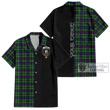 Duncan Modern Tartan Short Sleeve Button Shirt with Family Crest and Half Of Me Style