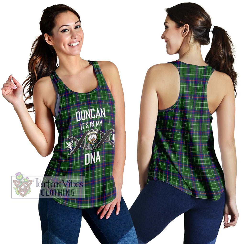 Duncan Modern Tartan Women's Racerback Tanks with Family Crest DNA In Me Style 4XL - Tartanvibesclothing Shop