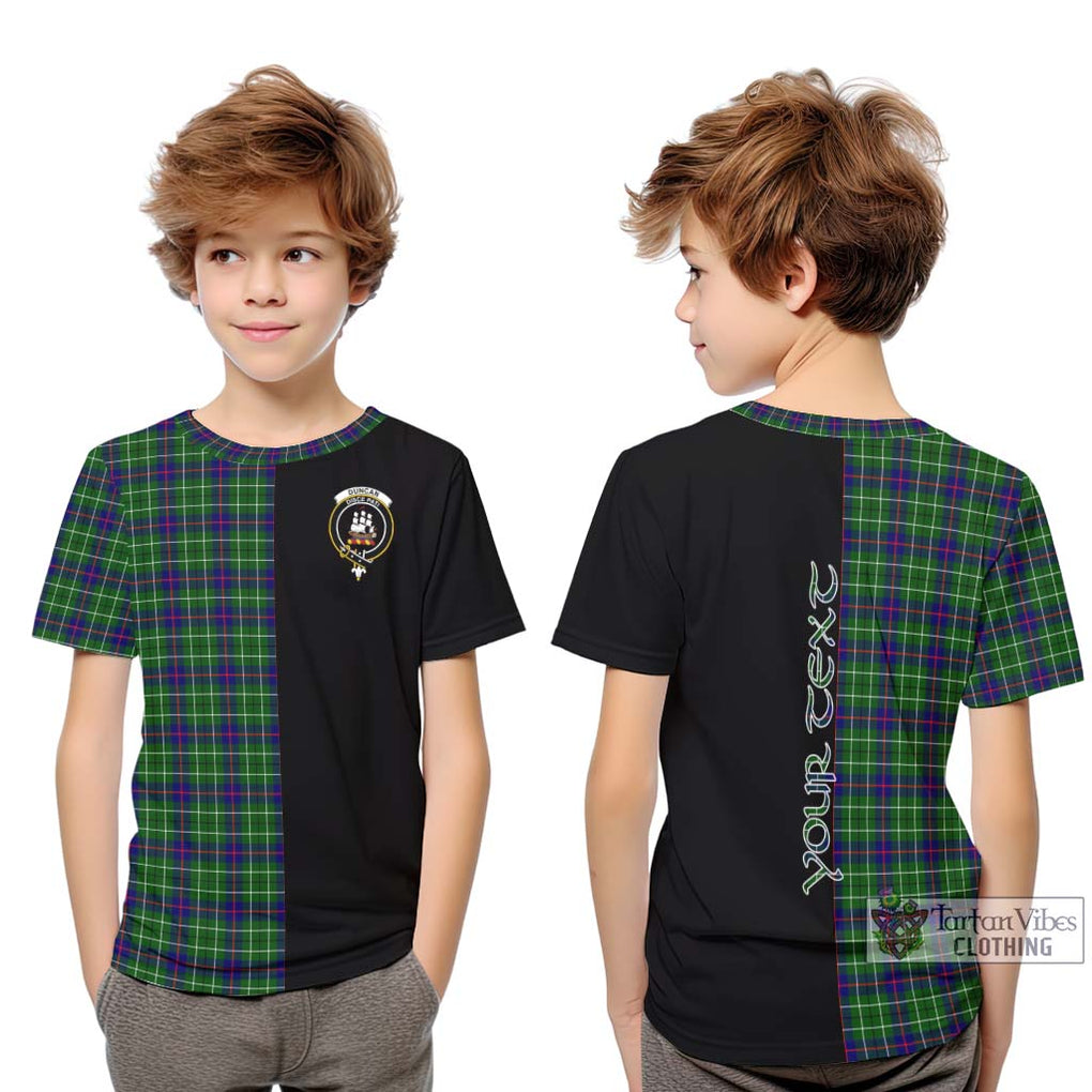 Duncan Modern Tartan Kid T-Shirt with Family Crest and Half Of Me Style Youth XL Size14 - Tartanvibesclothing Shop