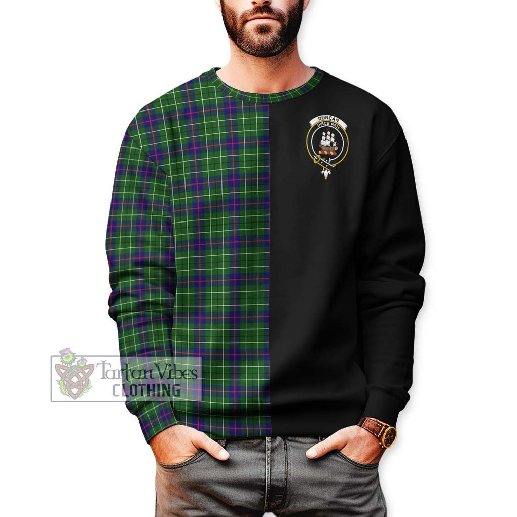 Duncan Modern Tartan Sweatshirt with Family Crest and Half Of Me Style Unisex - Tartanvibesclothing Shop